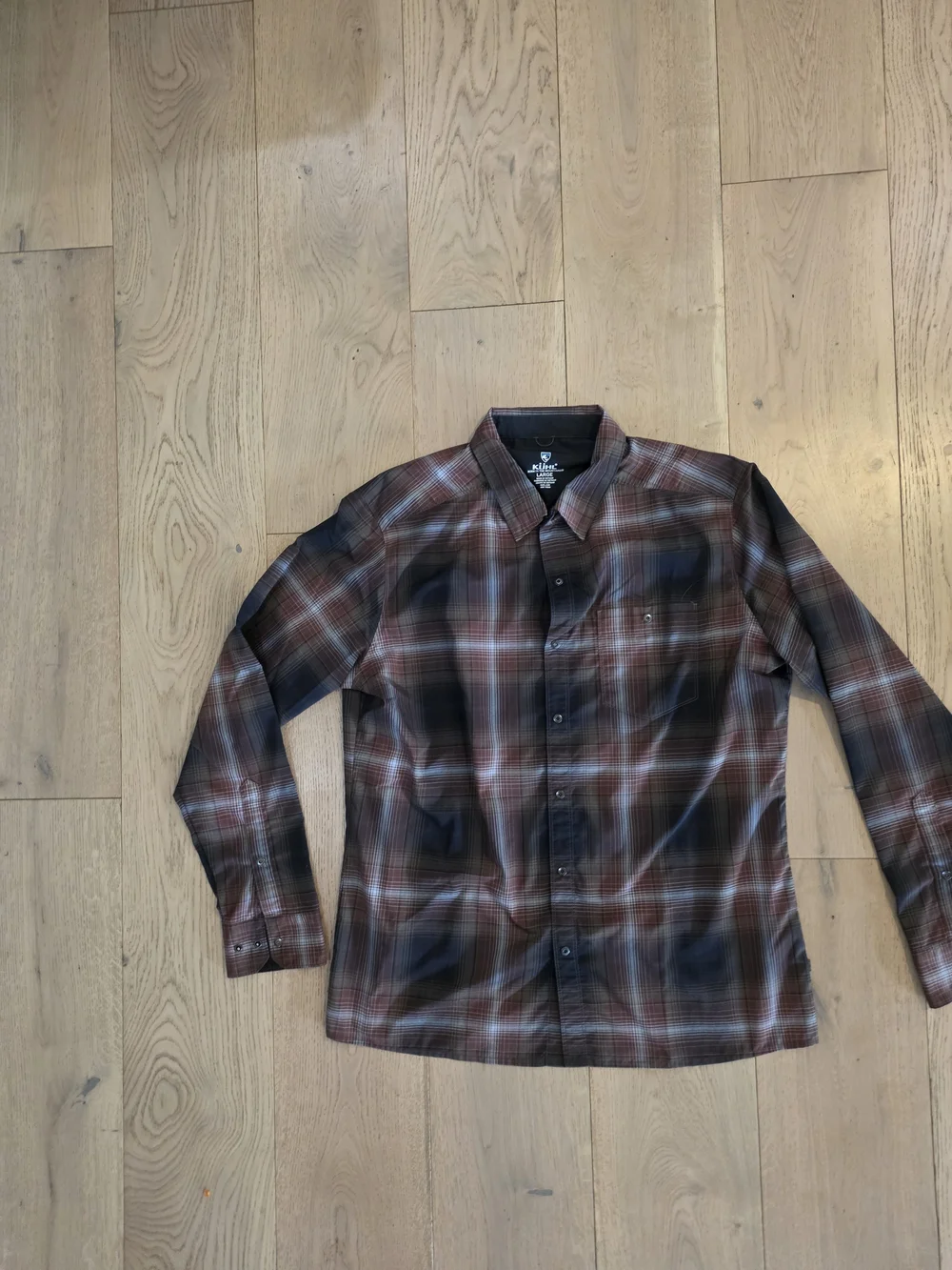 Men's Kuhl Plaid Button-Up Shirt - Brown/Black